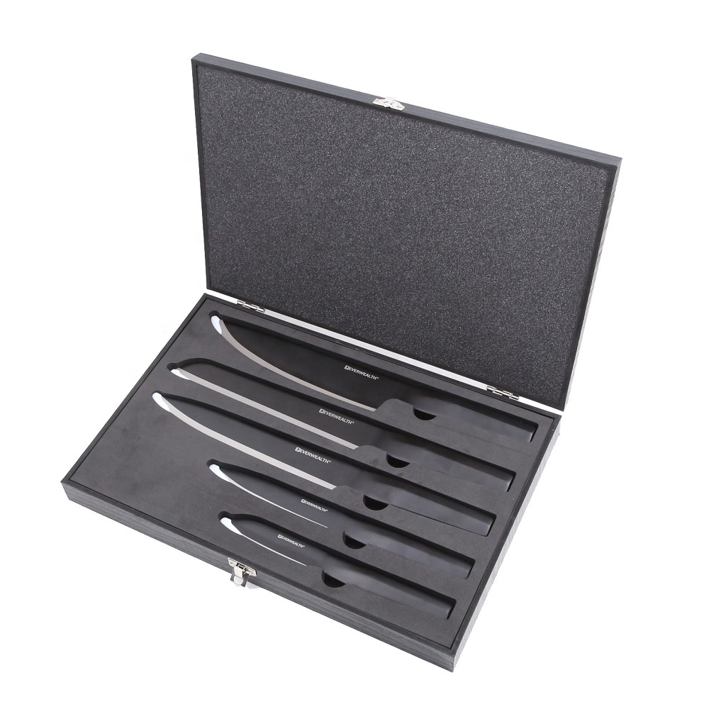 Công cụ nhà bếp chuyên nghiệp cao cấp Đen Oxide Bếp Knife Set Rau Thịt 8 Inch Bếp Knife Sculpting Set 